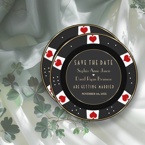 Elegant Gold Casino Vegas Poker Chip Wedding Save The Date