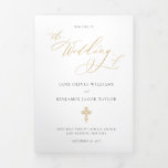 Elegant Gold Catholic Wedding Mass Tri-Fold Program