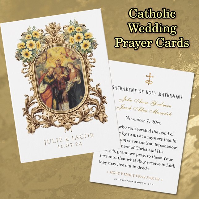 Elegant Gold Catholic Wedding Prayer Card (Creator Uploaded)