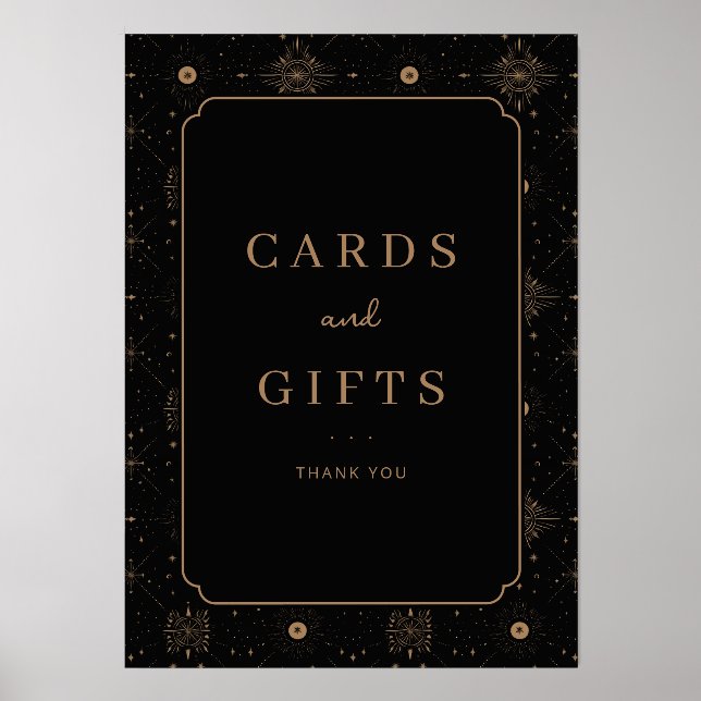Elegant Gold Celestial Gratitude Sign Holder (Front)