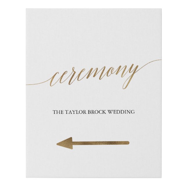 Elegant Gold Ceremony Directional (Left) Faux Canvas Print (Front)