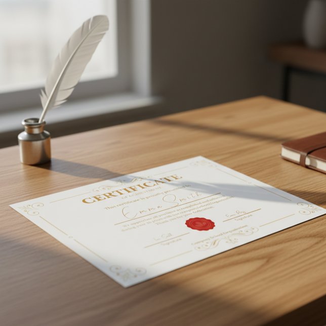 Elegant Gold Certificate Of Achievement Template (Creator Uploaded)