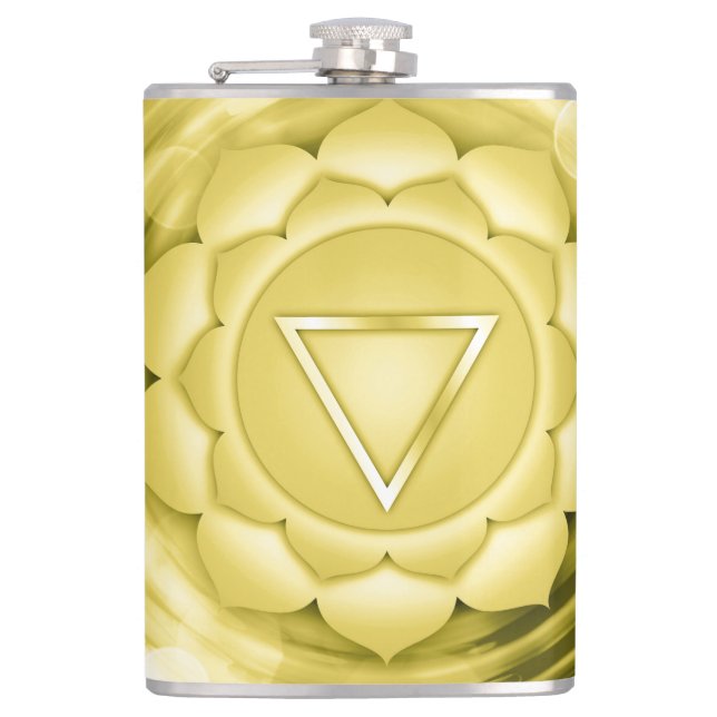 Elegant Gold Chakra Zen Yoga Spiritual Meditation Flask (Front)