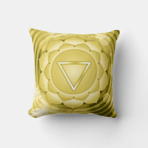 Elegant Gold Chakra Zen Yoga Spiritual Meditation Throw Pillow