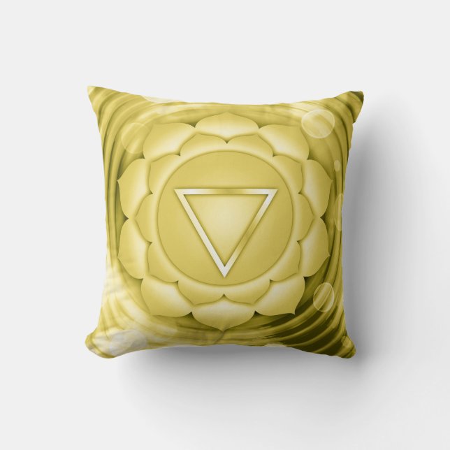 Elegant Gold Chakra Zen Yoga Spiritual Meditation Throw Pillow (Front)