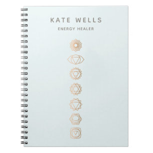 Elegant Gold Chakras Spiritual Energy Healer Notebook
