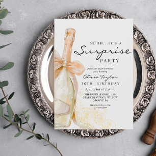 Elegant Gold Champagne 30th Birthday Invitation