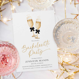 Elegant Gold Champagne Bachelorette Party Invitation