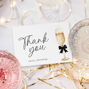 Elegant Gold Champagne Bridal Shower Thank You Card