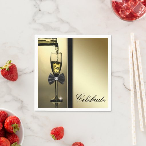 Elegant Gold Champagne Paper Napkins Zazzle