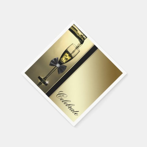 Elegant Gold Champagne Paper Napkins Zazzle