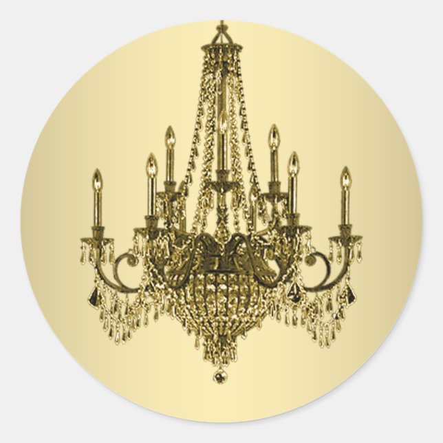 Elegant Gold Chandelier Stickers (Front)