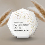 Elegant Gold Chic Corporate Business Achievement Acrylic Award<br><div class="desc">Create professional corporate awards with this elegant gold award acrylic plaque design. This employee achievement award includes space for the custom award name and name of the winner with a delicate faux gold greenery background design which adds elegance and sophistication to this award. You can change all text to create...</div>