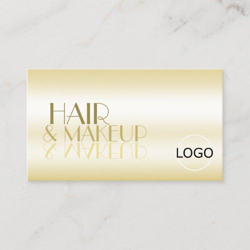 Elegant Gold Chic Mirror Letters with Logo Luxury Business Card