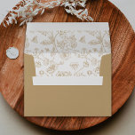 Elegant Gold Chinoiserie Victorian Floral Wedding Envelope<br><div class="desc">Complement your wedding invitations with this Elegant Gold Chinoiserie Victorian Floral wedding envelope! This envelope is lined with an antique gold and white Chinoiserie floral pattern perfect for your Victorian-inspired wedding. Personalize the gold Chinoiserie floral wedding envelope with your names in white calligraphy and your return address in classic serif...</div>