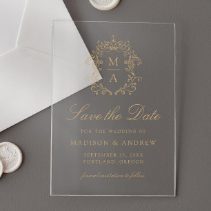 Elegant Gold Chinoiserie Wedding Save the Date