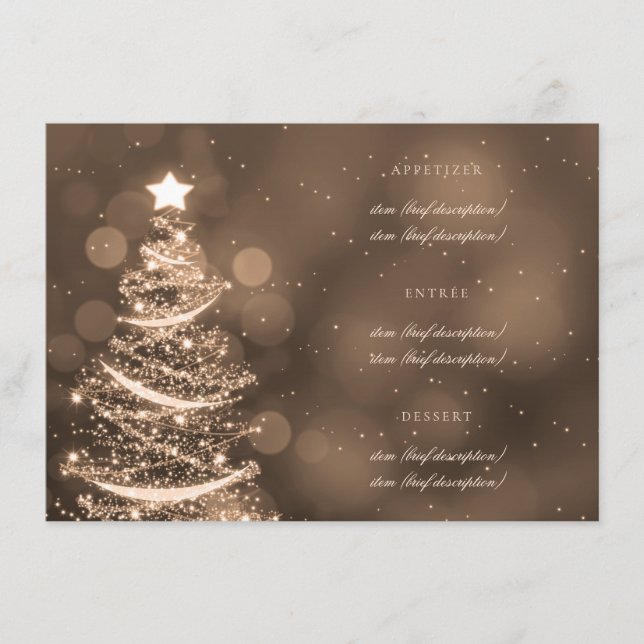 Elegant Gold Christmas Elegant Wedding Menu (Front)