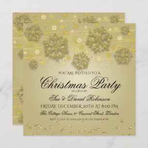 Elegant Gold Christmas Holiday Party Invitation