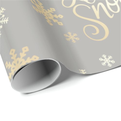 Elegant Gold Christmas Let It Snow  Snowflakes Wrapping Paper