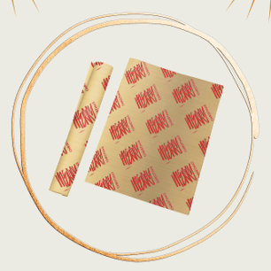 Elegant Gold Christmas Modern Red  Wrapping Paper