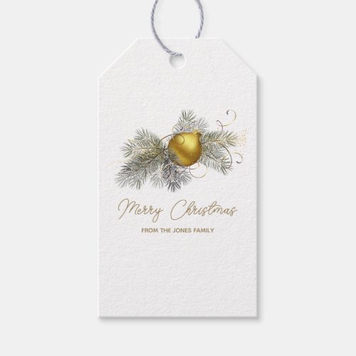 Elegant gold Christmas Ornament Party Gift Tags