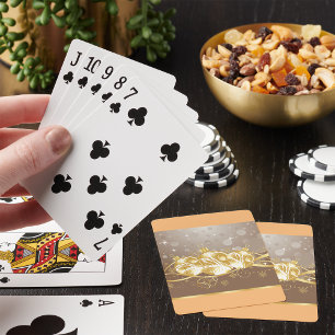 Elegant Gold Christmas Ornaments and Glitter Poker Cards