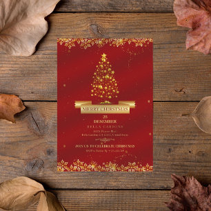 Elegant Gold Christmas Party Invitation