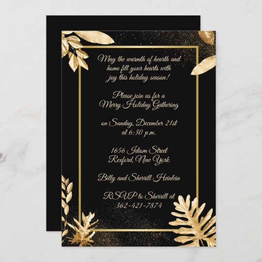 Elegant Gold Christmas Party Invitation | Zazzle.com