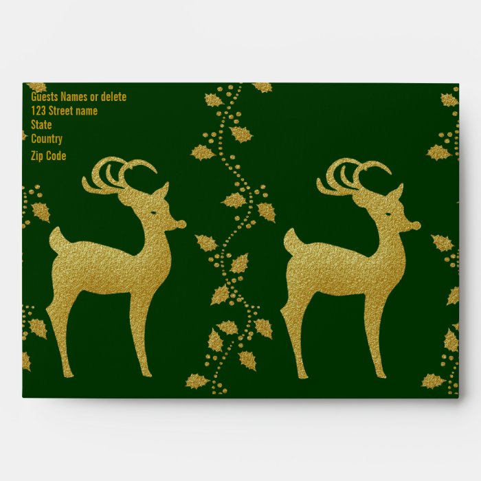 Elegant gold Christmas party invitation template Envelope