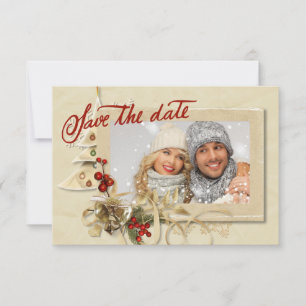 Elegant Gold Christmas Photo Save the Date