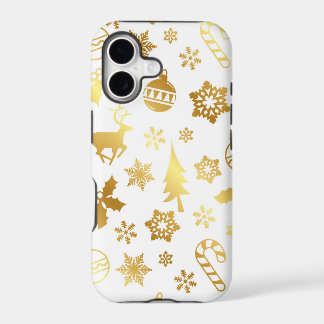 Elegant Gold Christmas Print iPhone Case