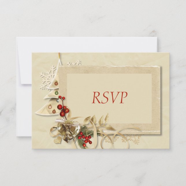 Elegant Gold Christmas RSVP (Front)