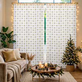 Elegant Gold Christmas Snowflakes Pattern Blackout Curtains