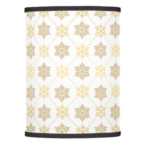 Elegant Gold Christmas Snowflakes Pattern Lamp Shade