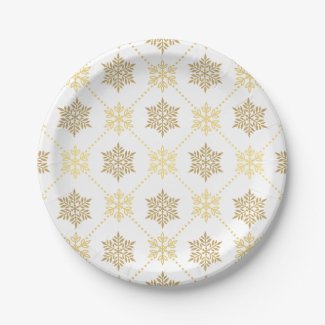Elegant Gold Christmas Snowflakes Pattern