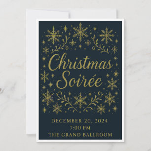 Elegant Gold Christmas Soirée Invitation