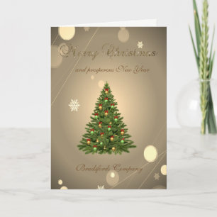 Elegant Gold Christmas Tree,Company Holiday Card