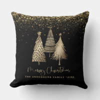 Elegant Gold Christmas Tree Glitter Snow