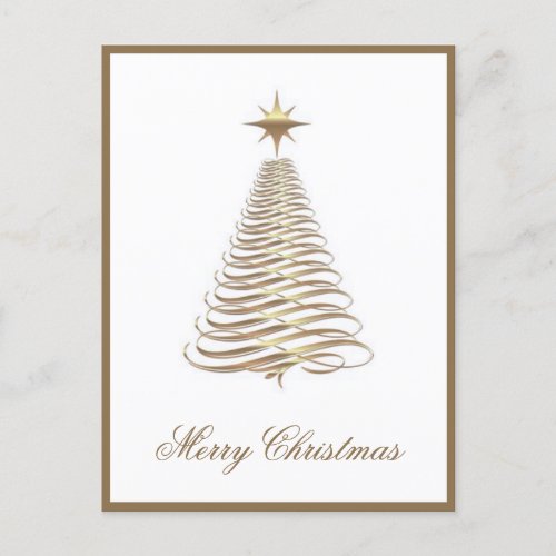 Elegant Gold Christmas Tree Holiday Chirstmas Card