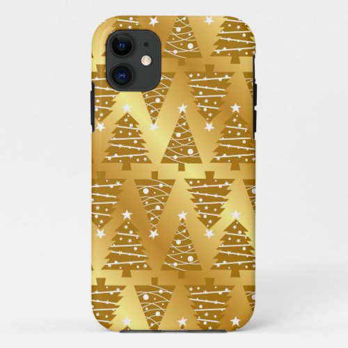 Elegant Gold Christmas Tree iPhone Case