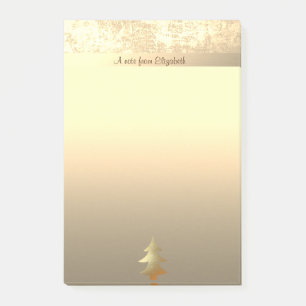 Elegant Gold Christmas Tree - Personalized Post-it Notes