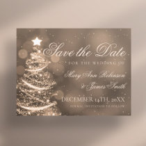Elegant Gold Christmas Wedding Save The Date Announcement Postcard