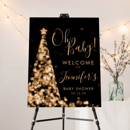 Elegant Gold Christmas Welcome Baby Shower Foam Board