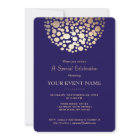 Elegant Gold Circle Sphere Navy Blue Formal