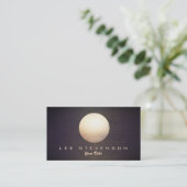 Elegant Gold Circle Sphere Wood Look Simple Modern Business Card (Standing Front)