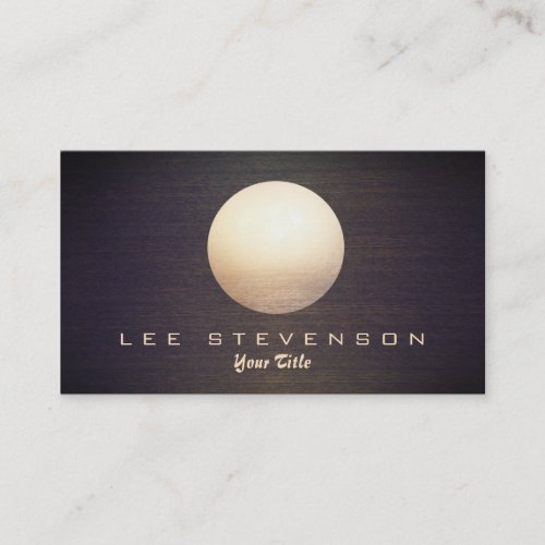 Elegant Gold Circle Sphere Wood Look Simple Modern Business Cards