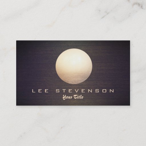 Customizable Elegant Gold Circle Sphere Wood Look Simple Modern Business Cards