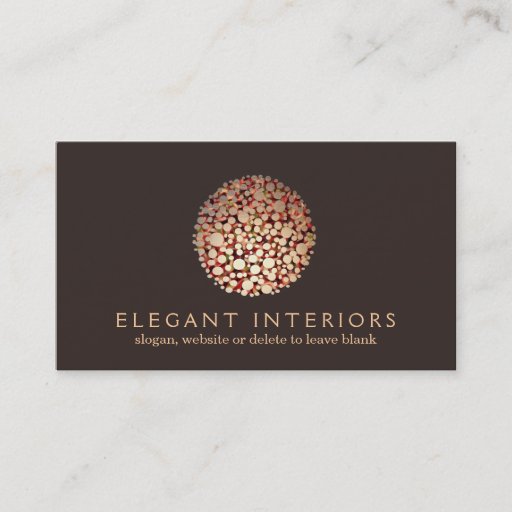 Customizable Elegant Gold Circles Sphere Interior Designer 3 Business Card