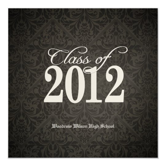 Elegant Gold Class of 2012 Damask Graduation Card
