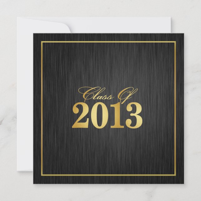 Elegant "Gold" Class of 2013 Graduation Invitation (Front)
